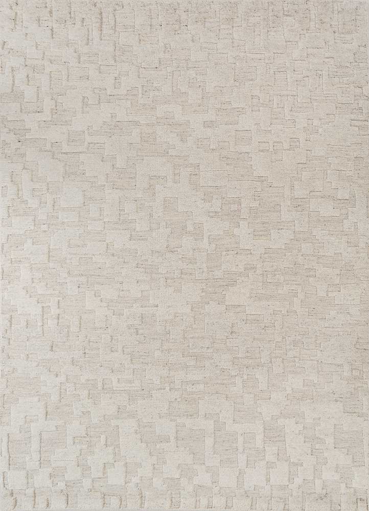 aprezo ivory wool Hand Knotted Rug - HeadShot