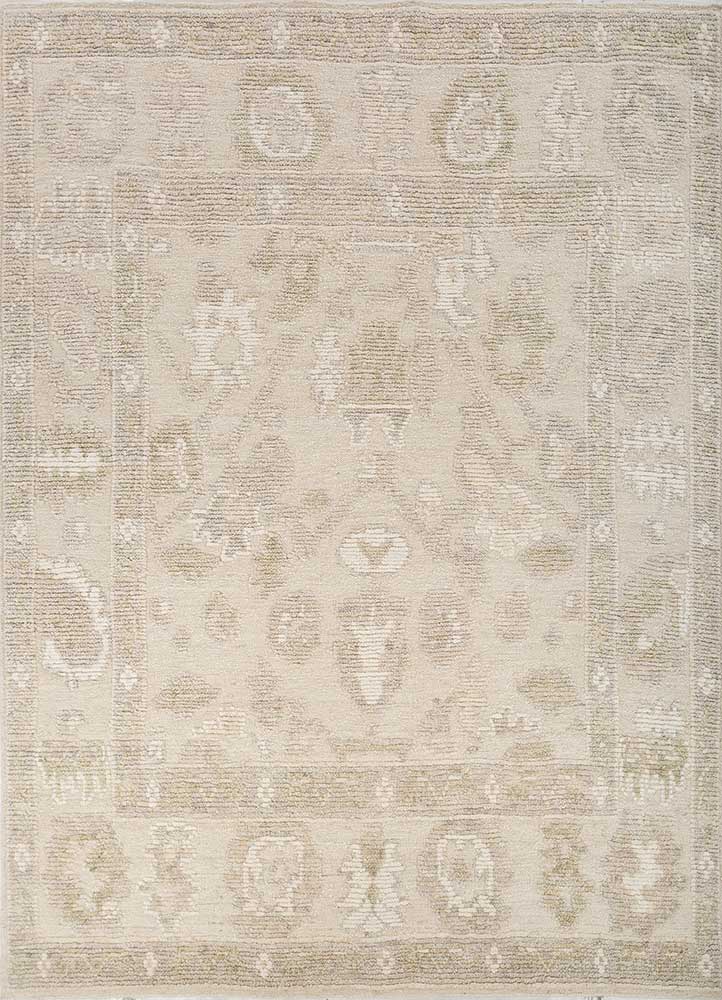 cyanna ivory wool Hand Knotted Rug - HeadShot