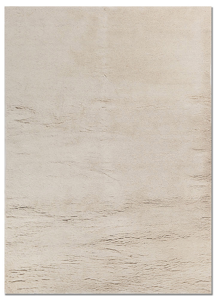  beige and brown wool and silk Hand Knotted Rug