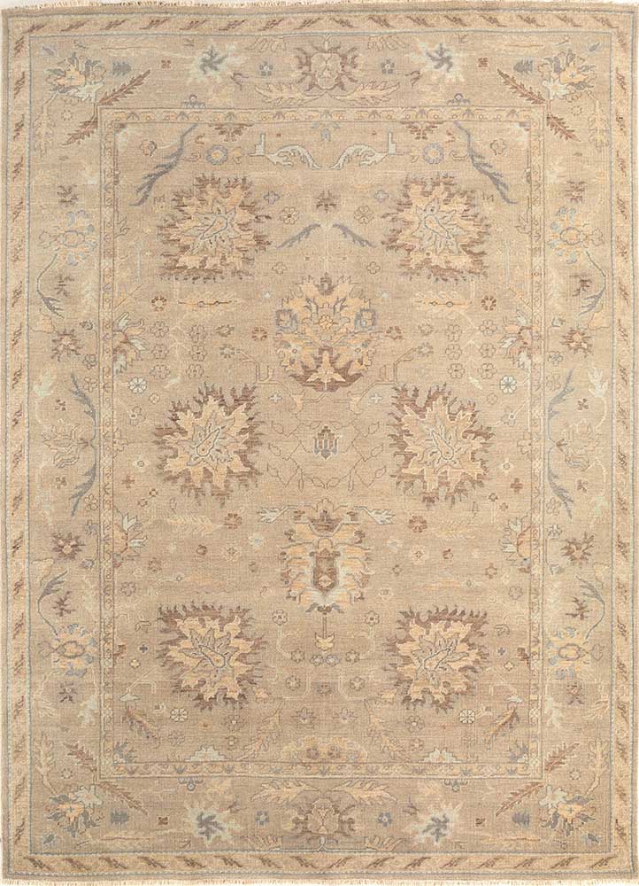 cyanna green wool and viscose Hand Knotted Rug - HeadShot