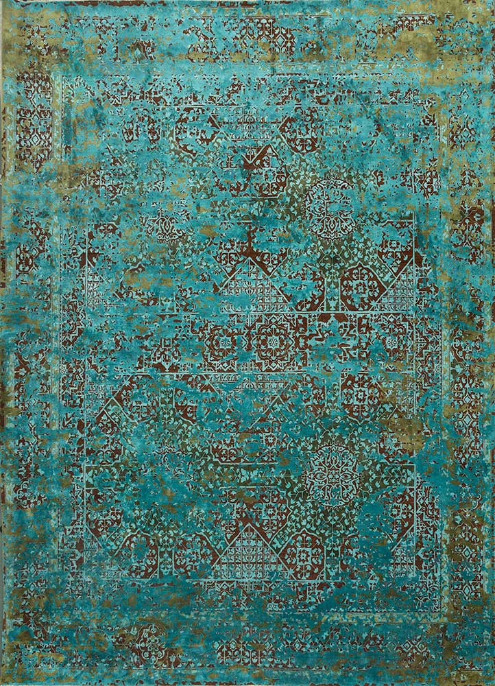 red and orange wool and silk Hand Knotted Rug