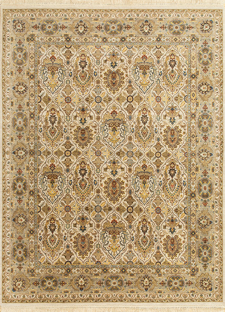  ivory wool Hand Knotted Rug