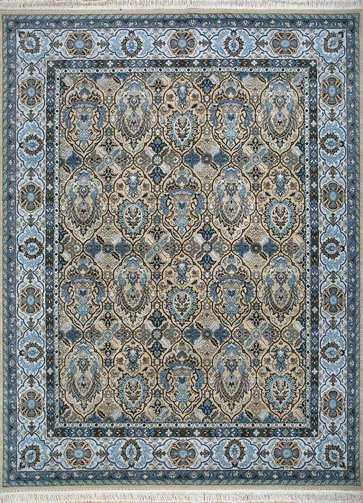  blue wool Hand Knotted Rug