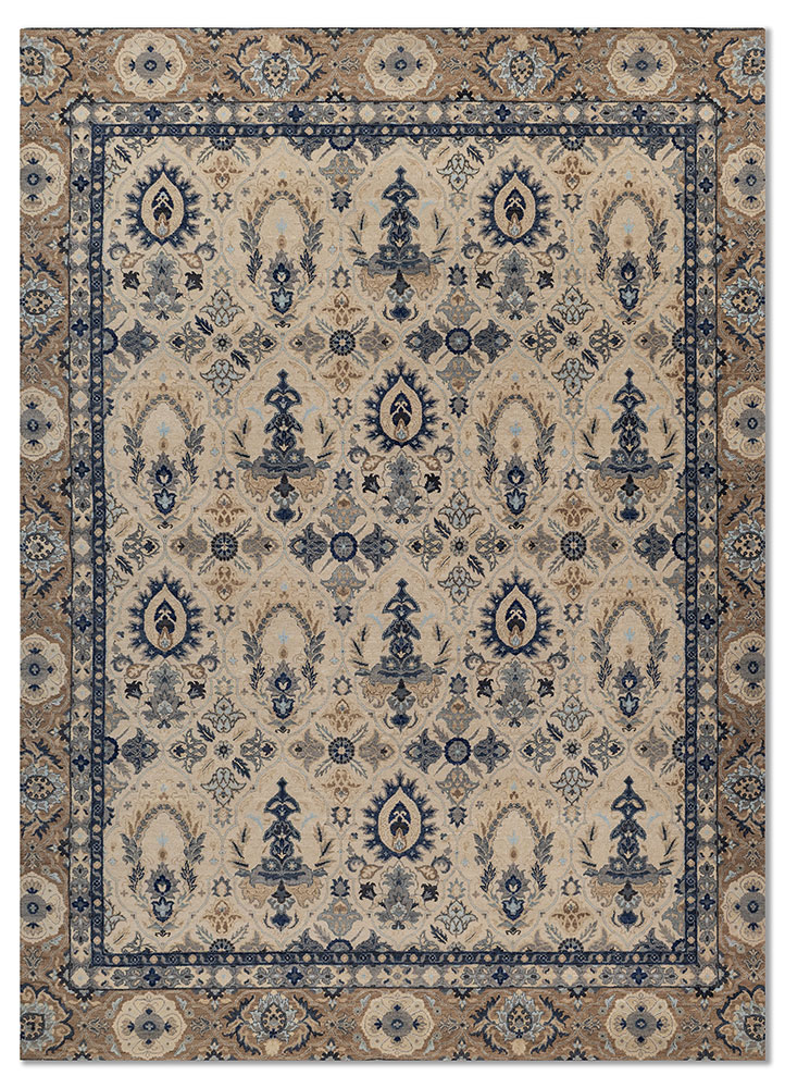 cyanna ivory wool Hand Knotted Rug - HeadShot