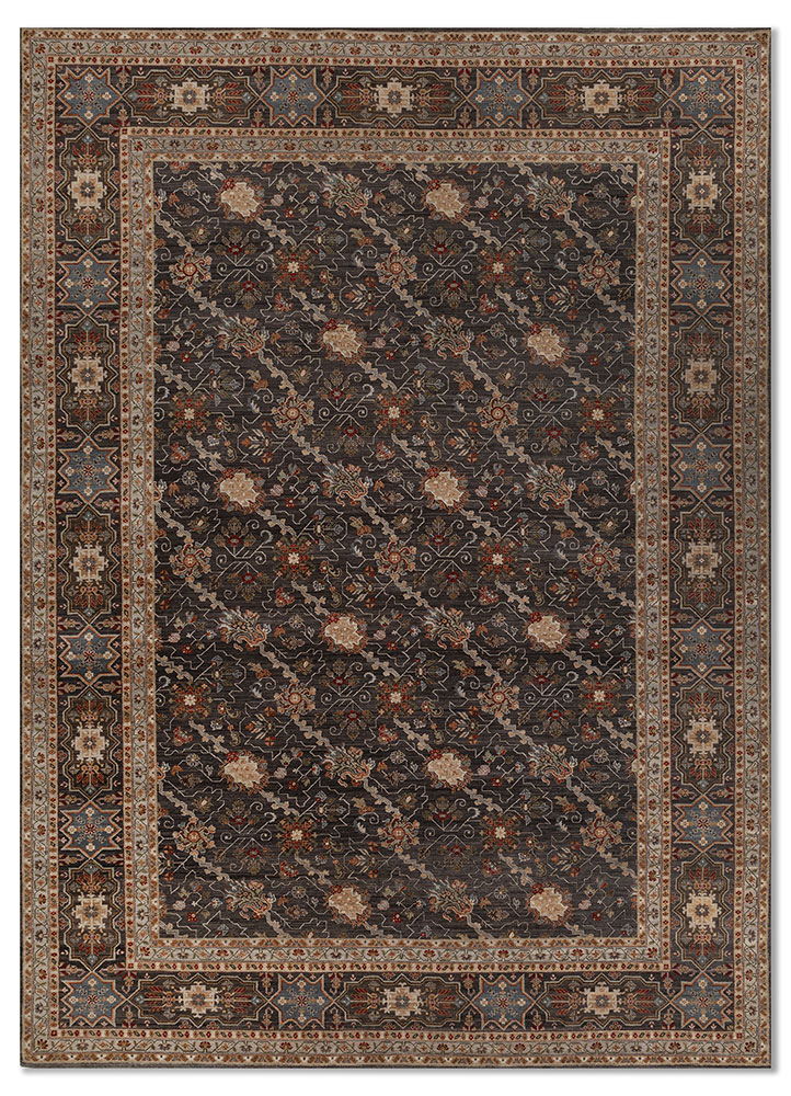 cyanna grey and black wool Hand Knotted Rug - HeadShot cyanna grey and black wool Hand Knotted Rug - HeadShot