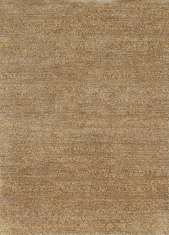 pansy beige and brown wool Hand Knotted Rug - HeadShot