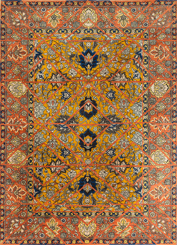  gold wool Hand Knotted Rug
