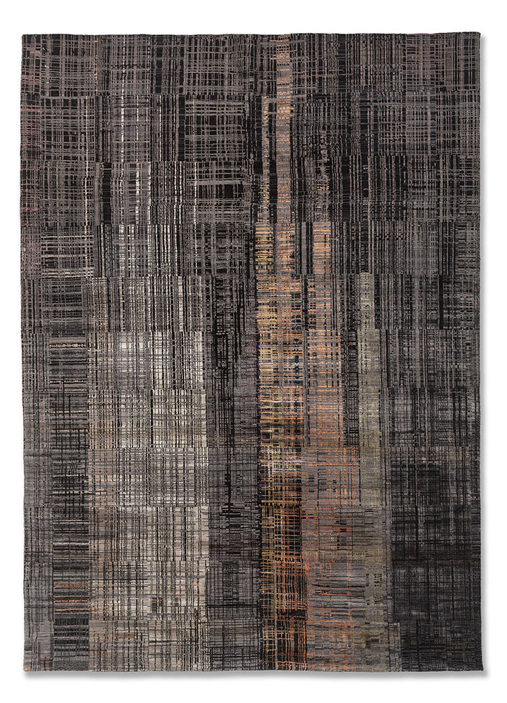  blue wool and bamboo silk Hand Knotted Rug