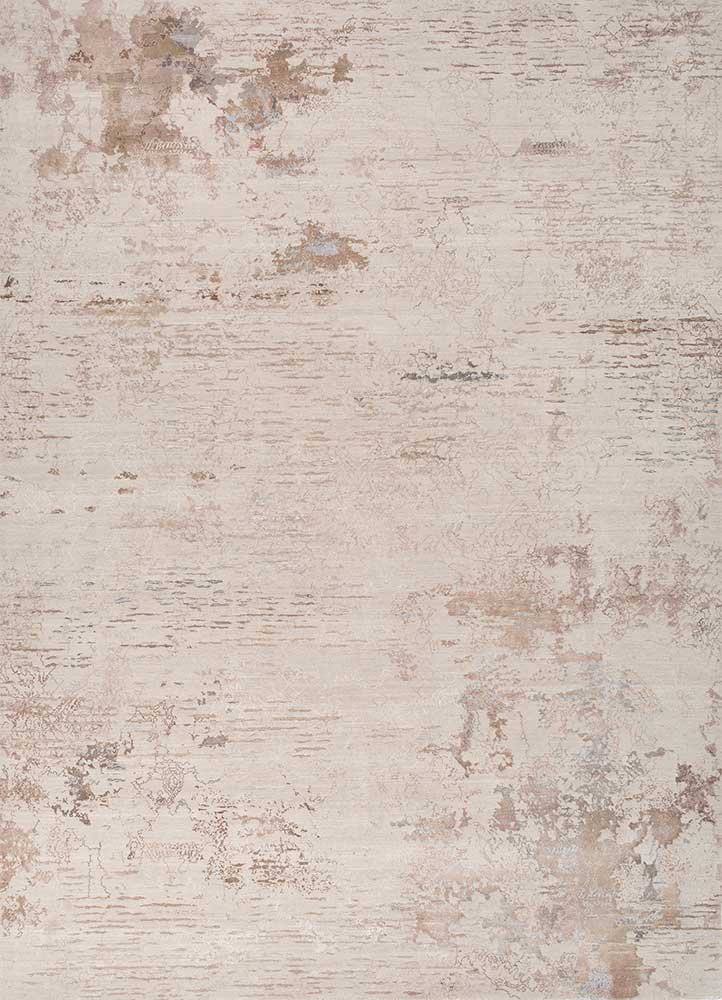 unstring by kavi ivory wool and bamboo silk Hand Knotted Rug - HeadShot