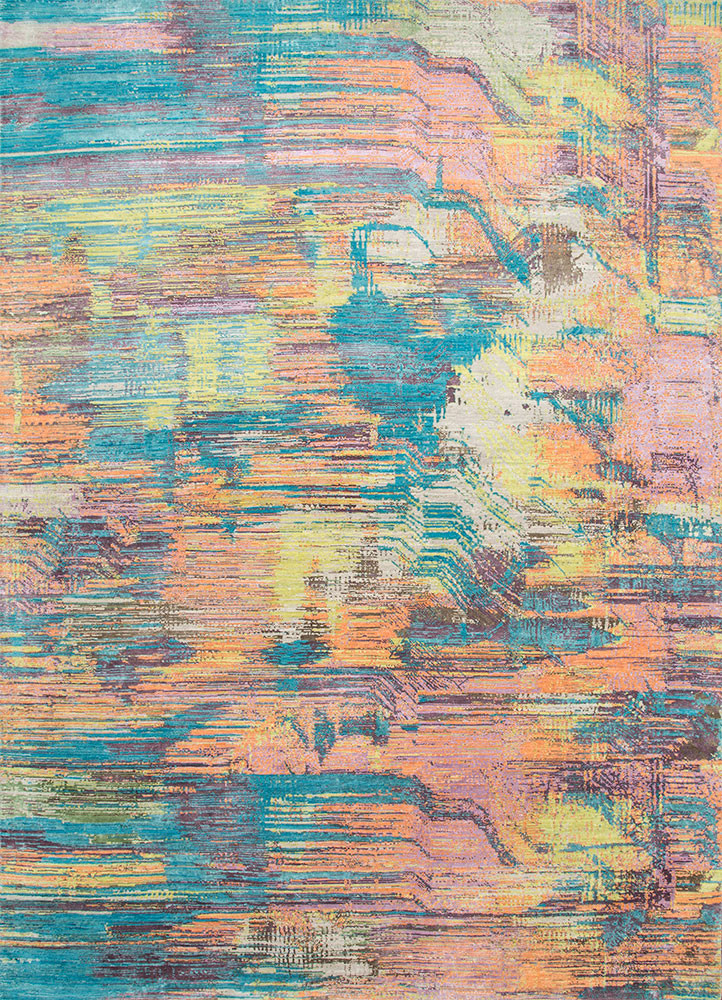  multi wool and bamboo silk Hand Knotted Rug