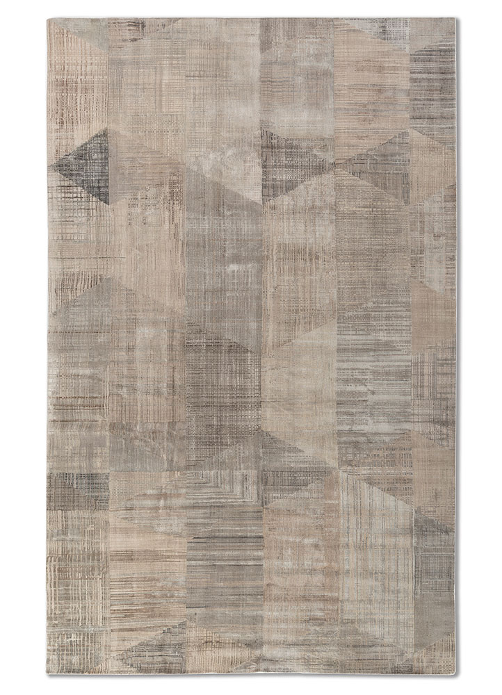  red and orange wool and bamboo silk Hand Knotted Rug