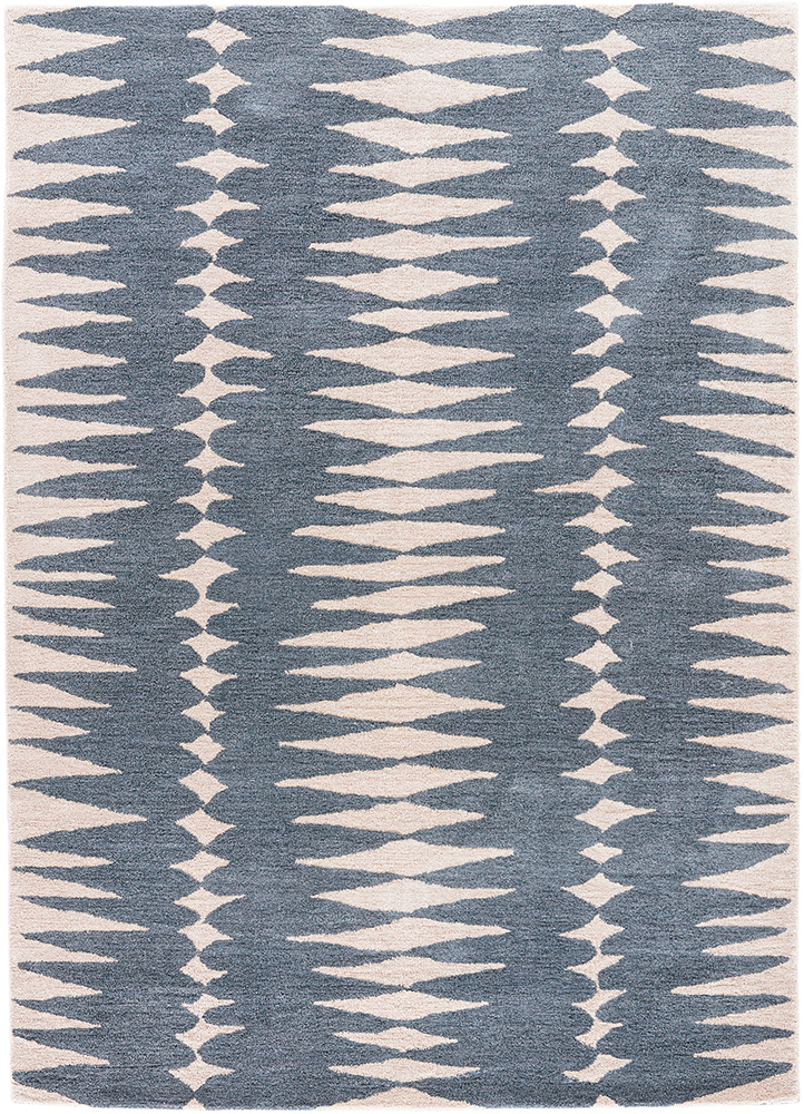 modo blue wool Hand Tufted Rug - HeadShot