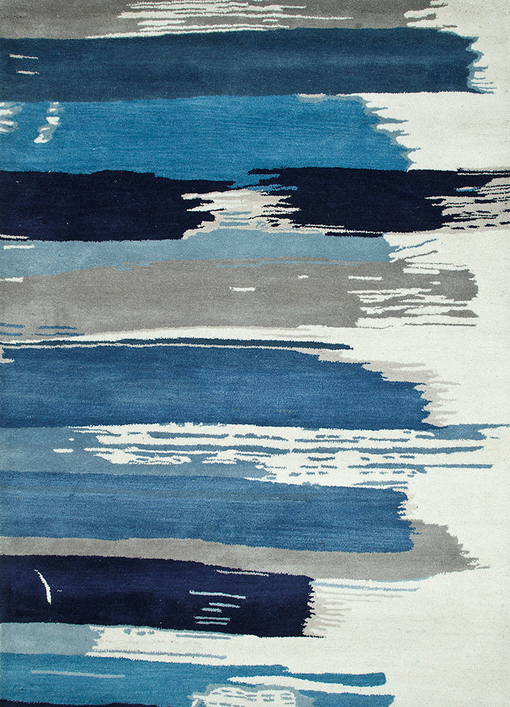  blue wool Hand Tufted Rug