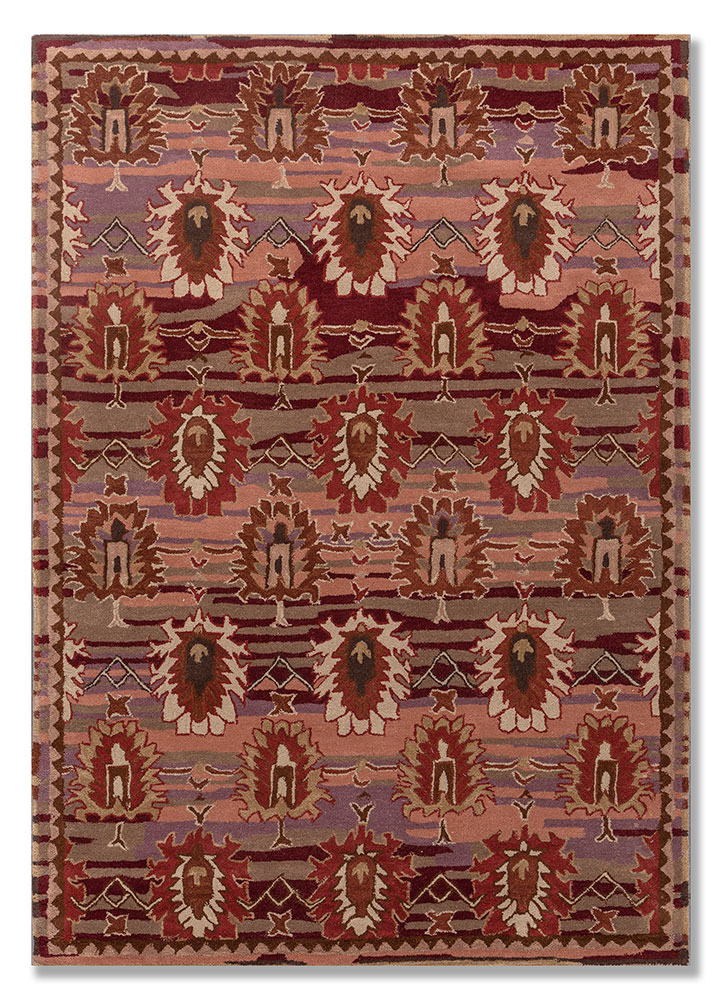 mythos beige and brown wool Hand Tufted Rug - HeadShot
