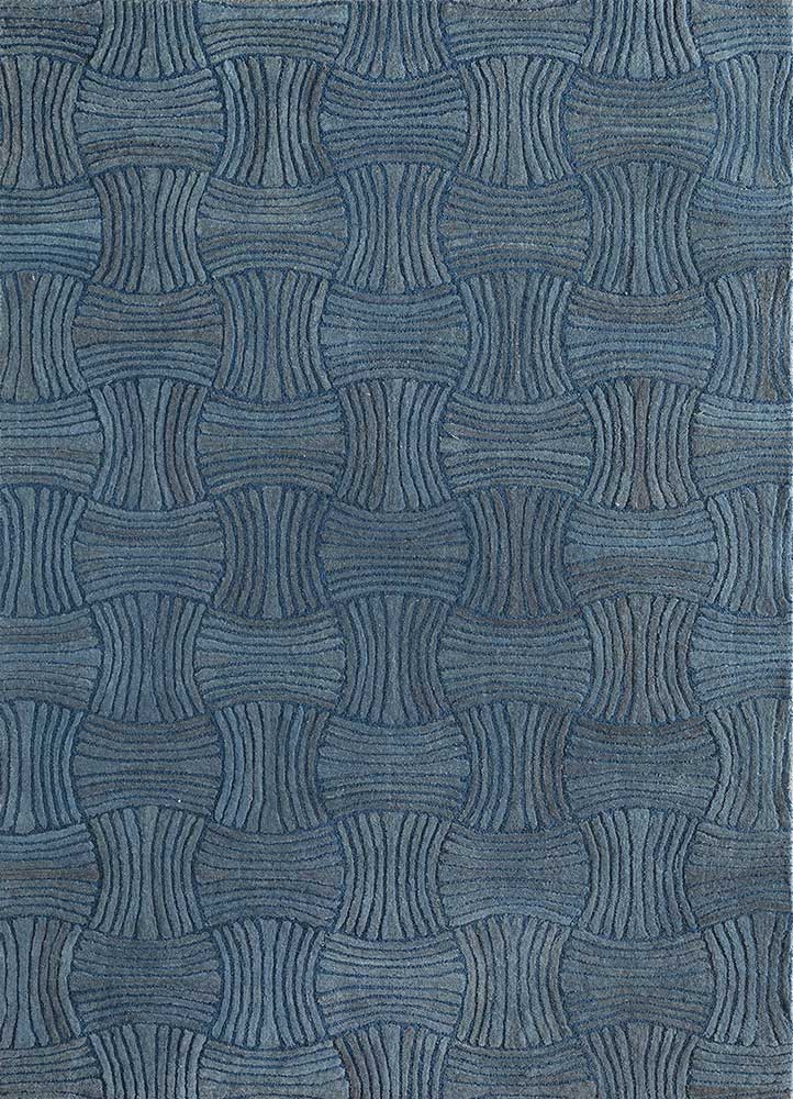  blue wool Hand Tufted Rug