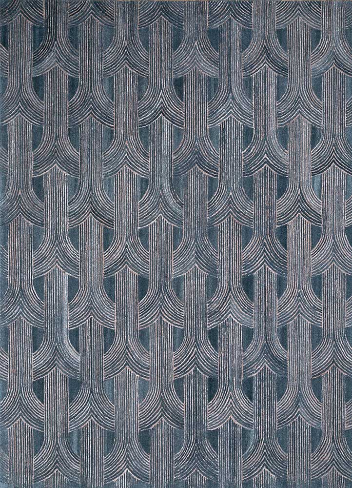  blue wool Hand Tufted Rug