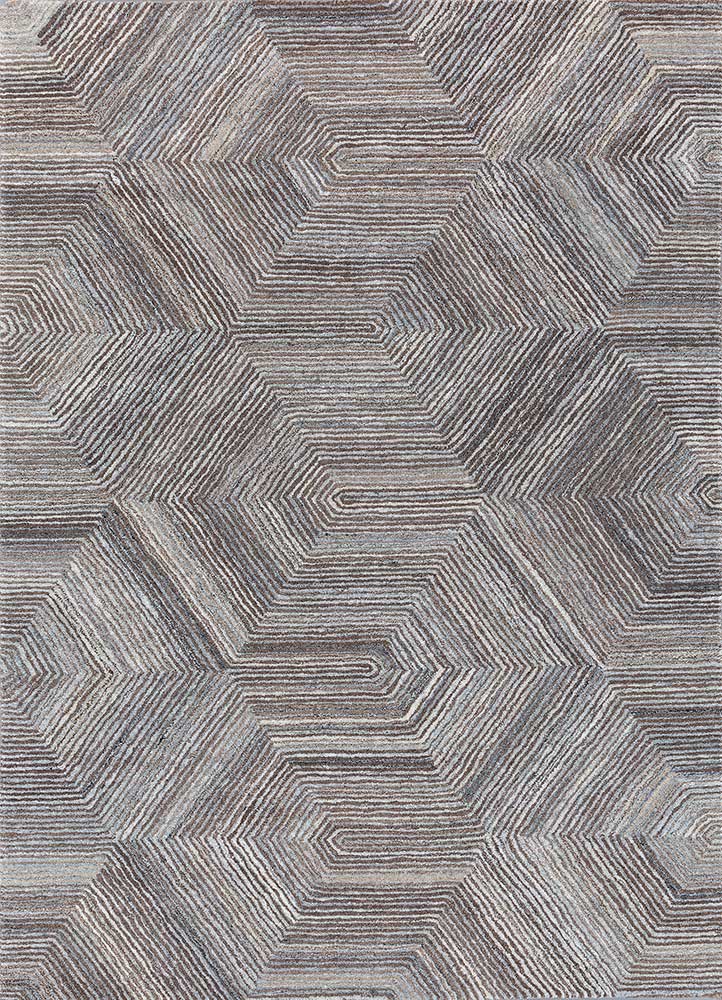 pathways beige and brown wool Hand Tufted Rug - HeadShot