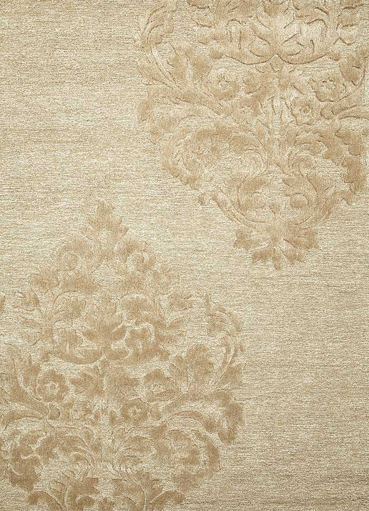 kasbah gold wool and viscose Hand Tufted Rug - HeadShot