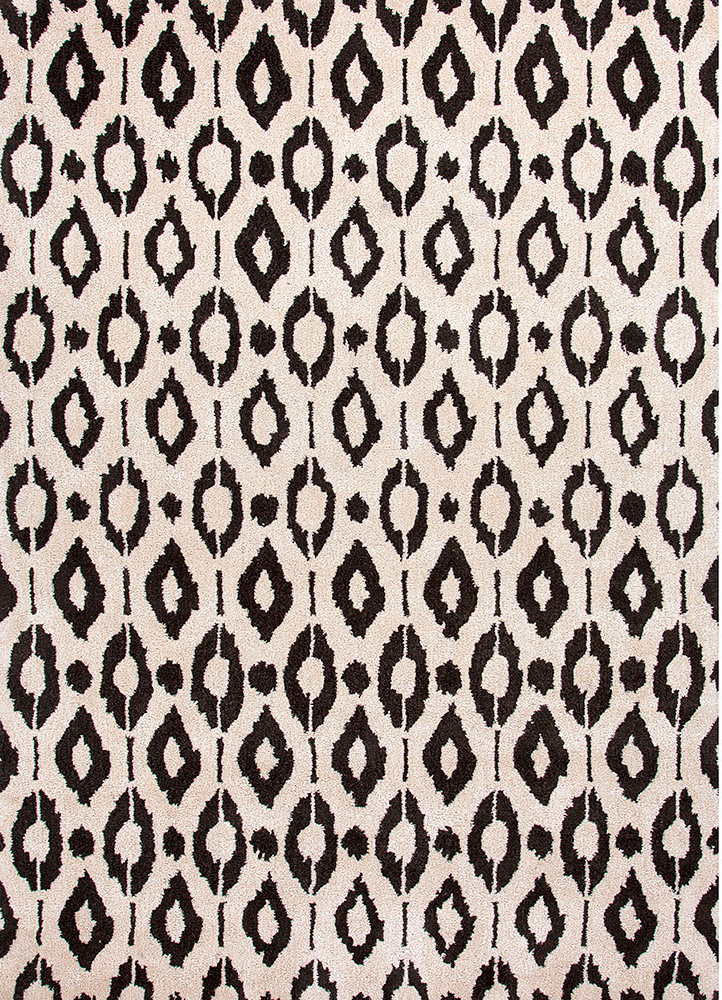 contour grey and black wool and viscose Hand Tufted Rug - HeadShot