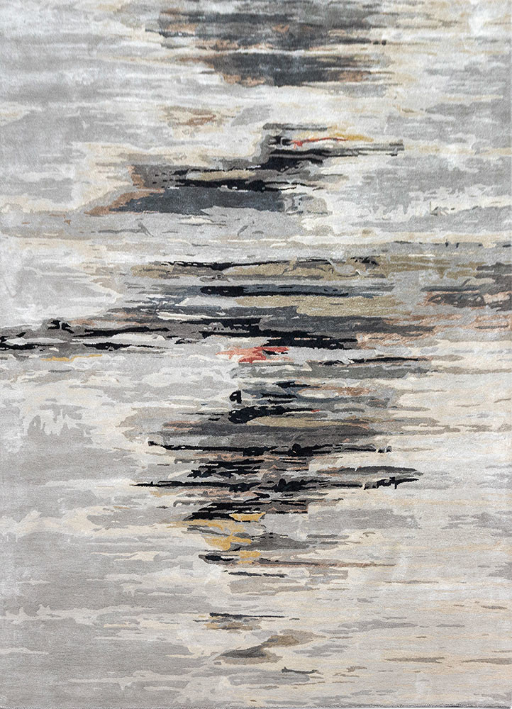 genesis grey and black wool and viscose Hand Tufted Rug - HeadShot genesis grey and black wool and viscose Hand Tufted Rug - HeadShot