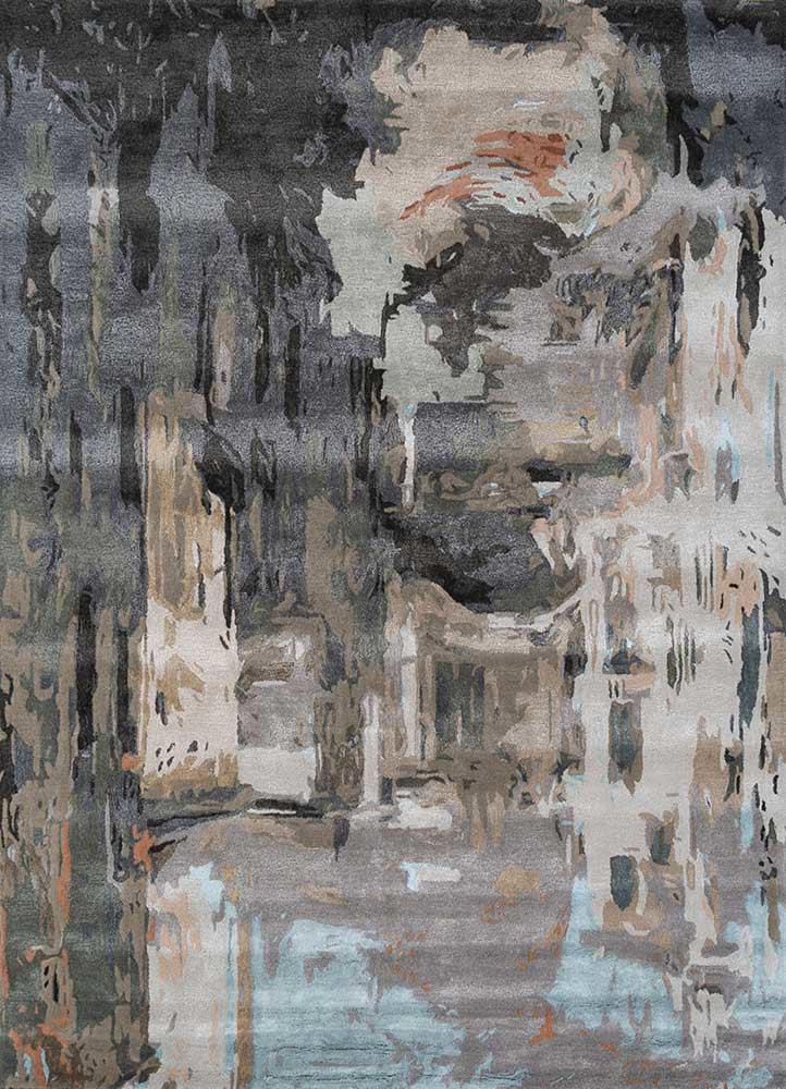 genesis grey and black wool and viscose Hand Tufted Rug - HeadShot genesis grey and black wool and viscose Hand Tufted Rug - HeadShot