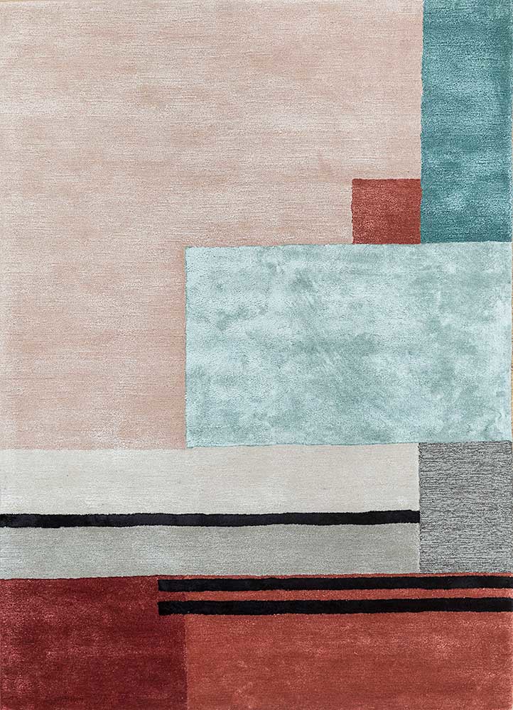  multi wool and viscose Hand Tufted Rug
