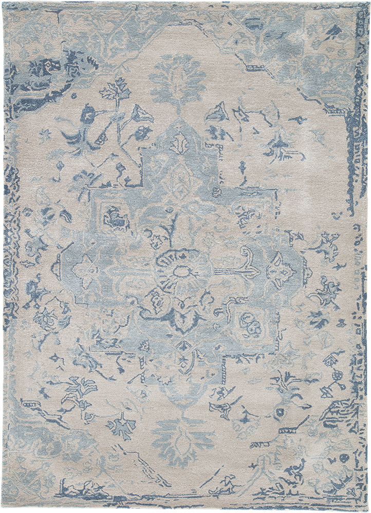 mythos blue wool and viscose Hand Tufted Rug - HeadShot