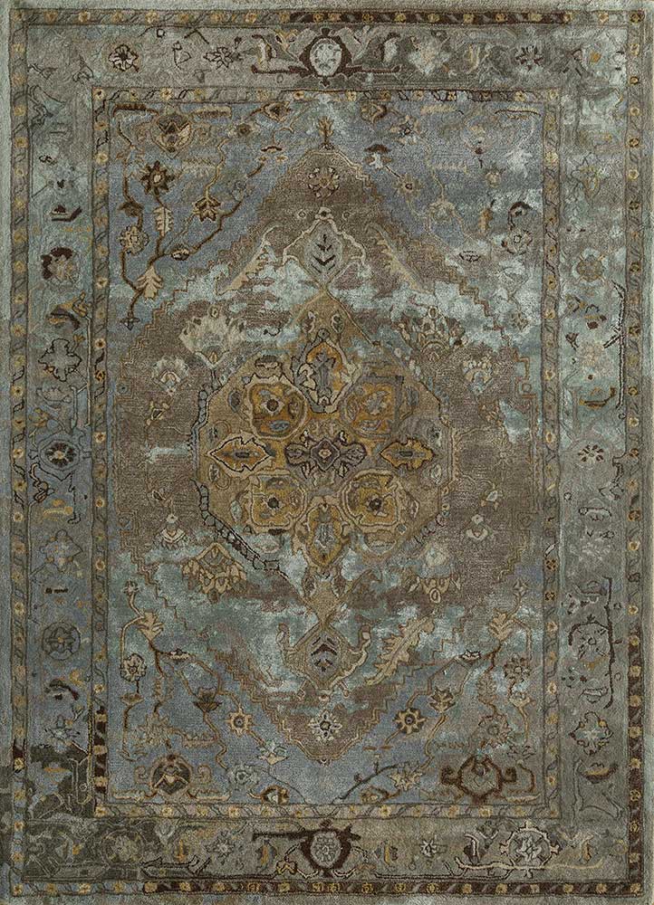 mythos grey and black wool and viscose Hand Tufted Rug - HeadShot