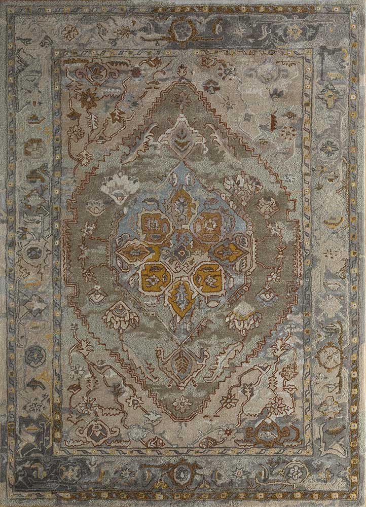 mythos beige and brown wool and viscose Hand Tufted Rug - HeadShot