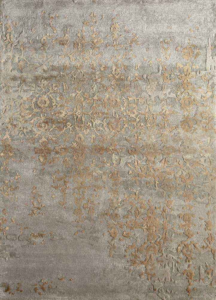  beige and brown wool and viscose Hand Tufted Rug