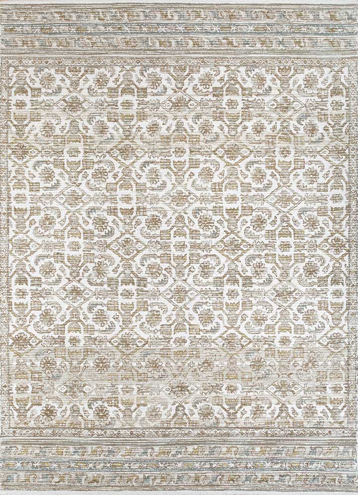 kasbah beige and brown wool Hand Tufted Rug - HeadShot