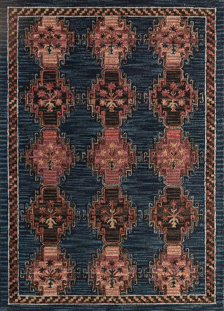 kasbah blue wool Hand Tufted Rug - HeadShot