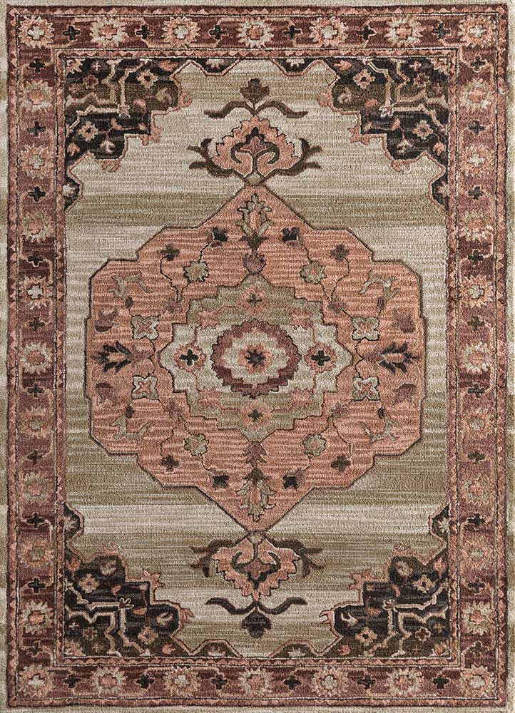 mythos beige and brown wool Hand Tufted Rug - HeadShot