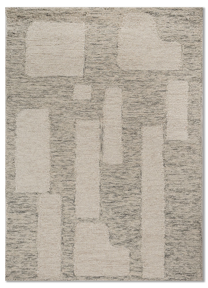 aprezo grey and black wool Hand Tufted Rug - HeadShot