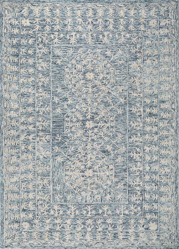  blue wool Hand Tufted Rug