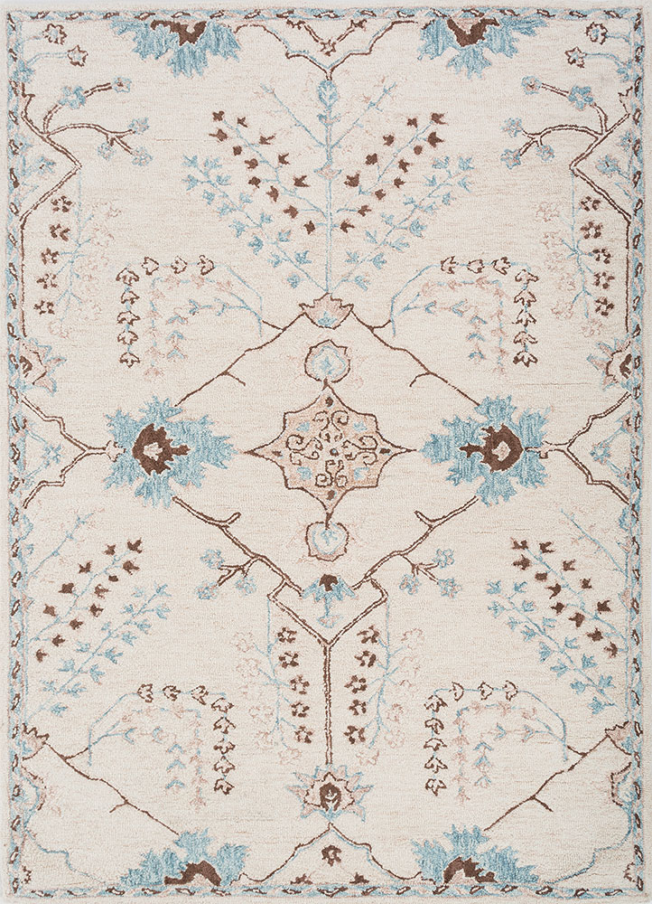 kasbah beige and brown wool Hand Tufted Rug - HeadShot