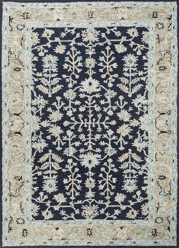 kasbah blue wool Hand Tufted Rug - HeadShot