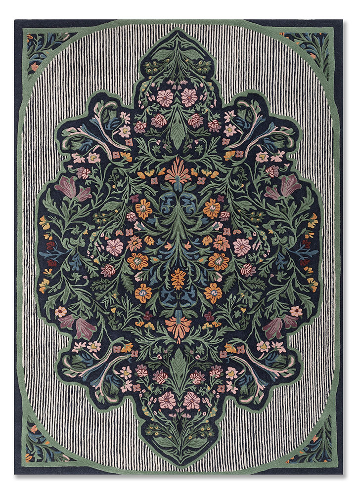 nebulora blue wool Hand Tufted Rug - HeadShot