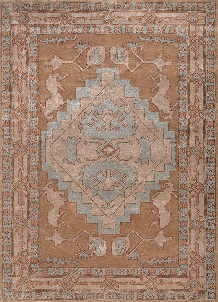 mythos beige and brown wool and viscose Hand Tufted Rug - HeadShot mythos beige and brown wool and viscose Hand Tufted Rug - HeadShot