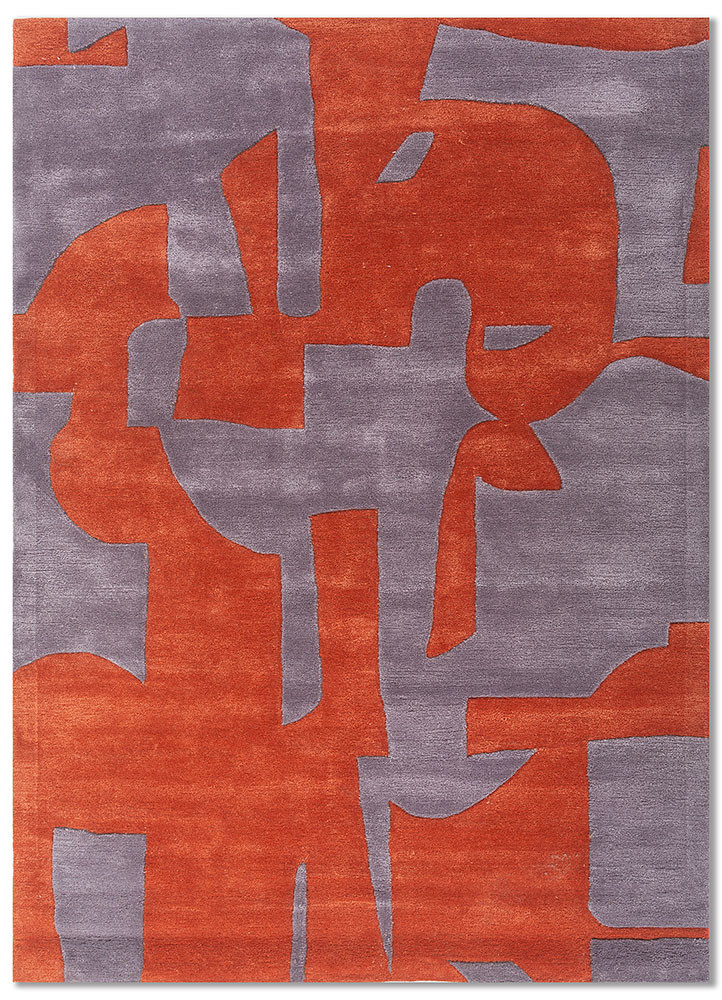  red and orange wool and viscose Hand Tufted Rug