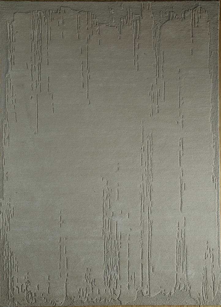  ivory wool and viscose Hand Tufted Rug