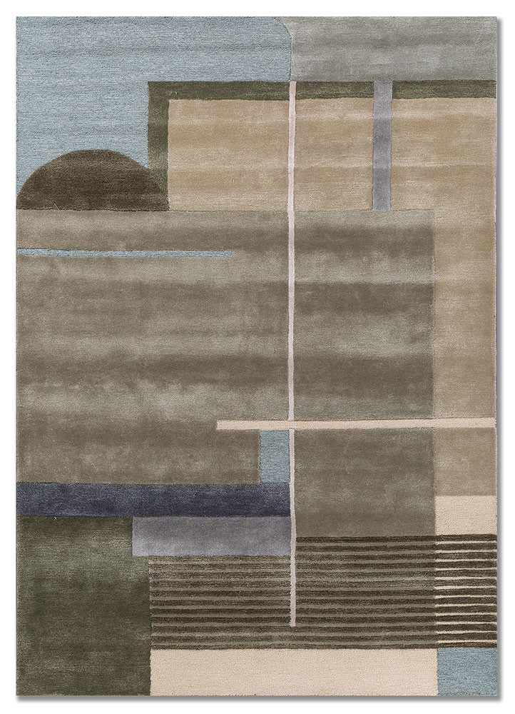  green wool and viscose Hand Tufted Rug