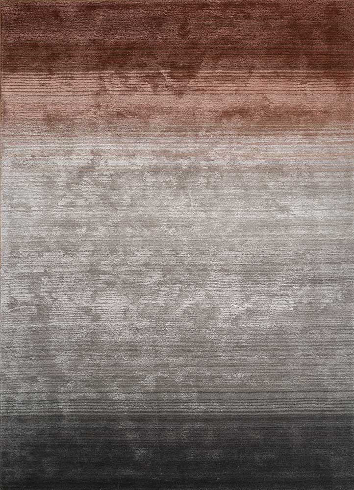  grey and black wool and viscose Hand Tufted Rug