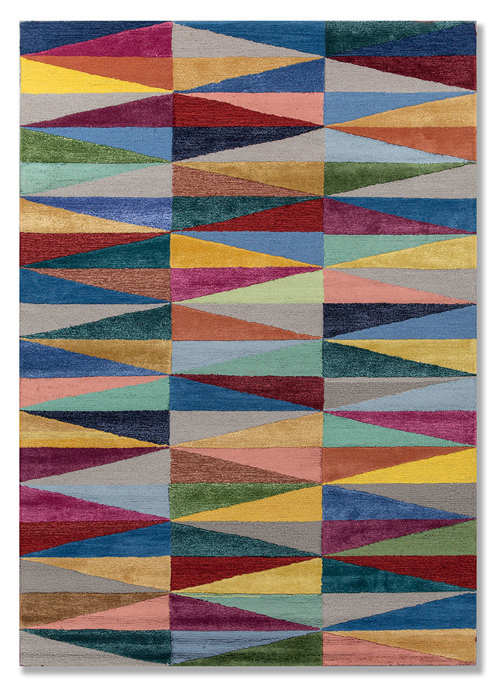acar red and orange wool and viscose Hand Tufted Rug - HeadShot acar red and orange wool and viscose Hand Tufted Rug - HeadShot