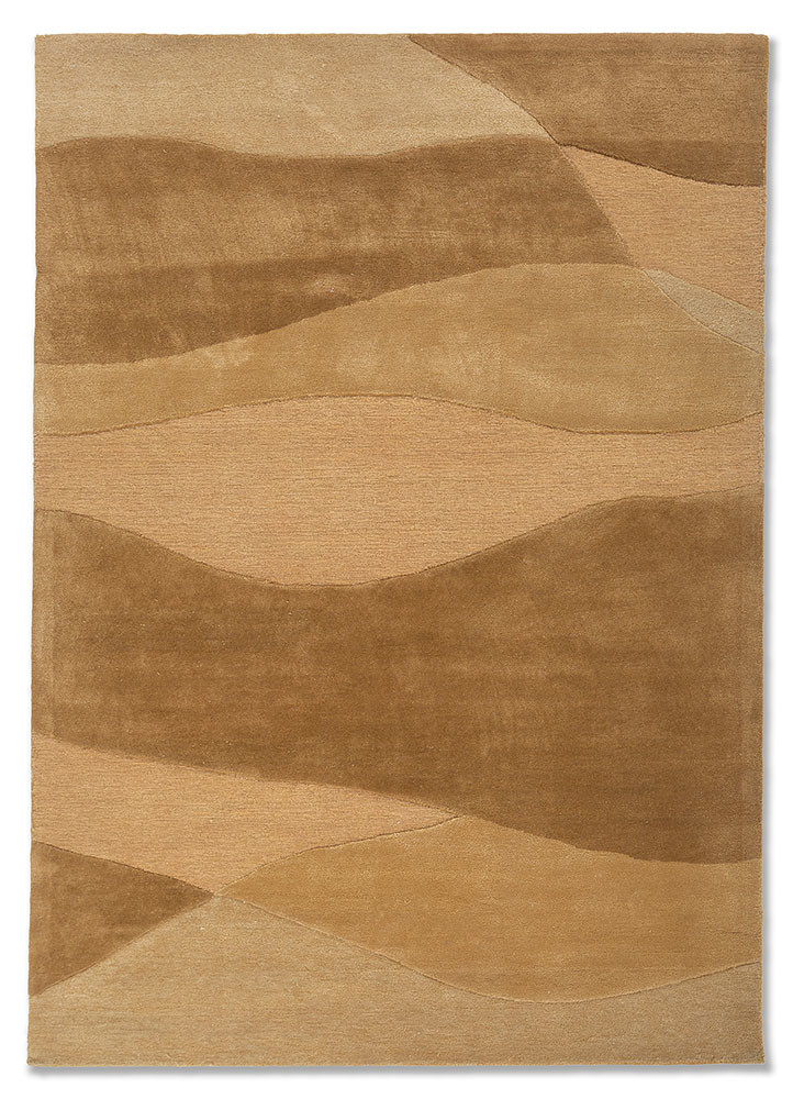  gold wool and viscose Hand Tufted Rug