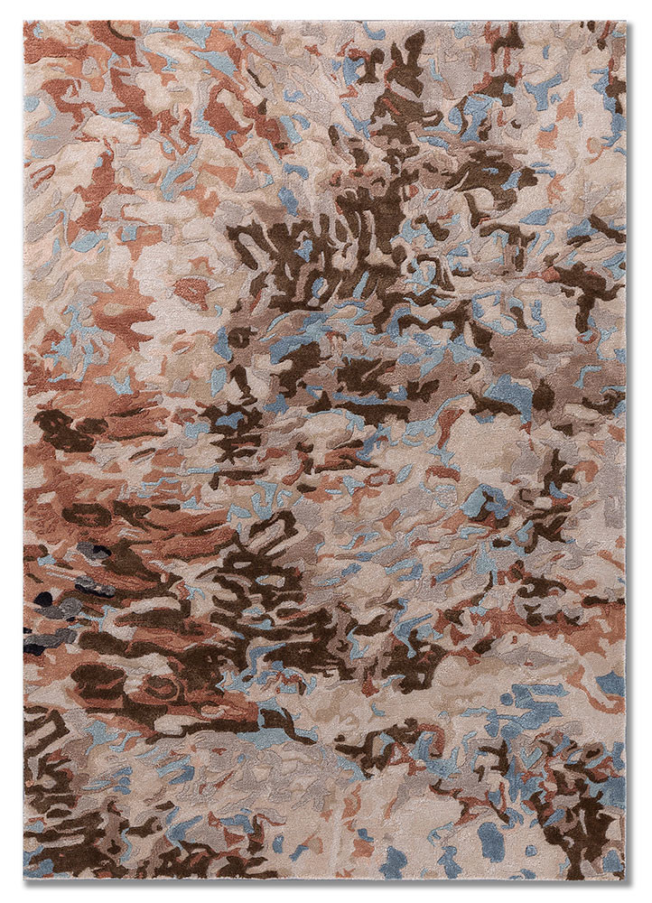  ivory wool and viscose Hand Tufted Rug