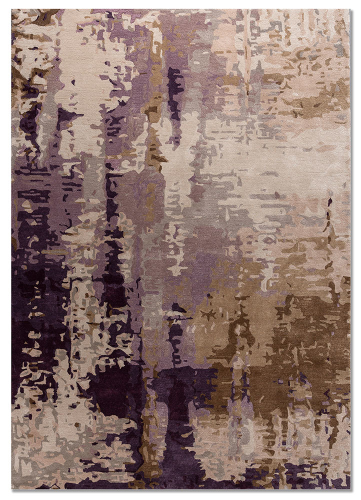  ivory wool and viscose Hand Tufted Rug