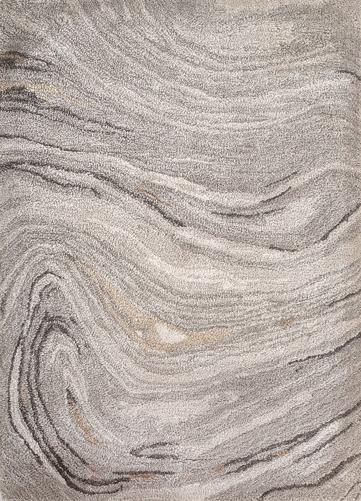 genesis grey and black wool and viscose Hand Tufted Rug - HeadShot