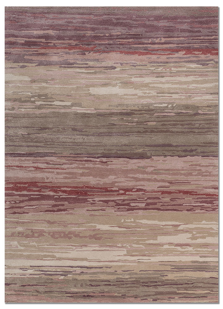  beige and brown wool and viscose Hand Tufted Rug