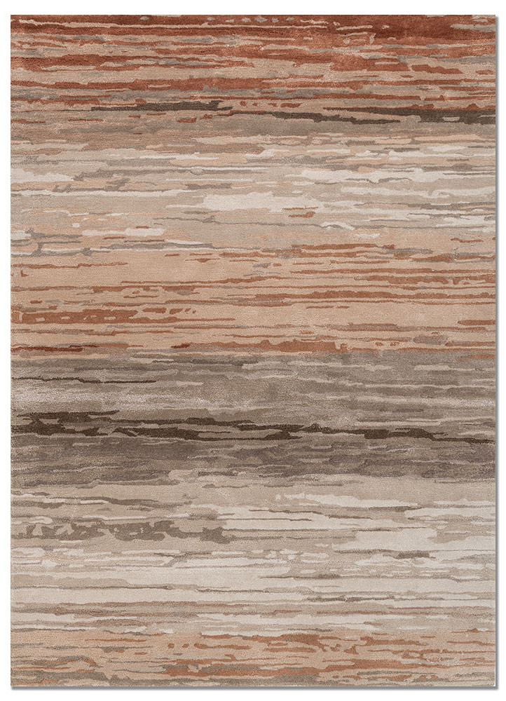  red and orange wool and viscose Hand Tufted Rug